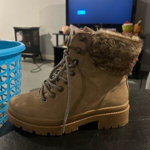 Women's Tan Fur-Lined Boots